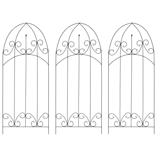 Trellis 3 pcs. Black 40 × 100 cm iron