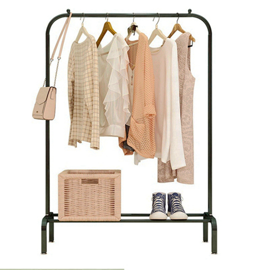 Hanger Clothing Ceder Floor Standing Coat Bar Garment Free Rail Floor-Standing Metal T Wrought Iron Cloth Rack