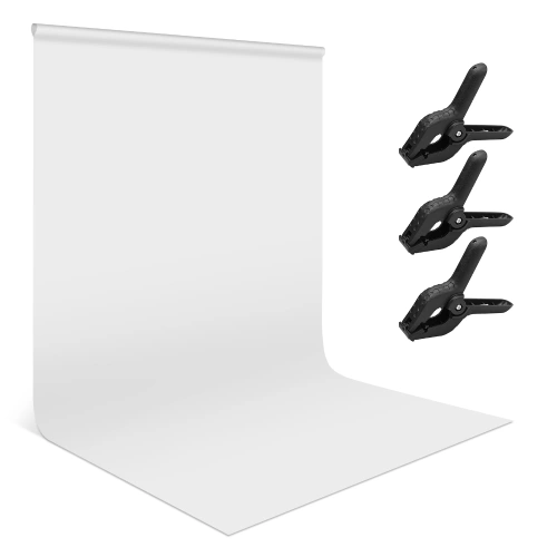 Andoer 1.8 * 2.8m/ 6 * 9ft Photography Background Screen Portrait Photography Backdrops Photo Studio Props Durable Washable Polyester-cotton Material with 3 Backdrop Clamps, Green Color