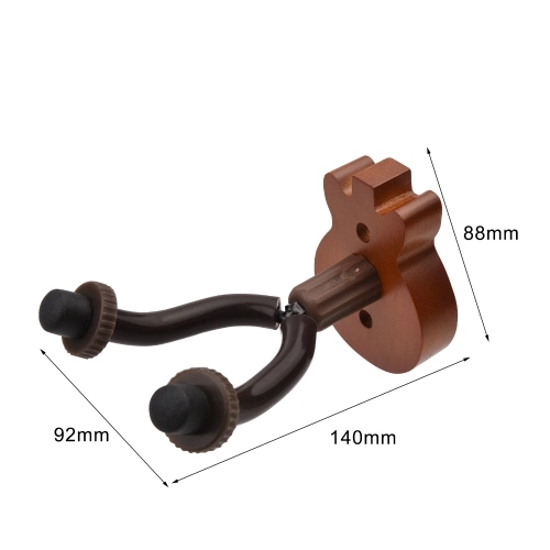 Guitar Wall Mount Hanger Solid Wood Guitar Hanger Wall Hook Holder Stand with Metal Steadying Bars for Acoustic Electric Guitar Bass Ukulele