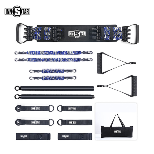 INNSTAR Portable Home Fitness Equipment Fabric Adjustable bench press resistance Bands set with Workout Bar