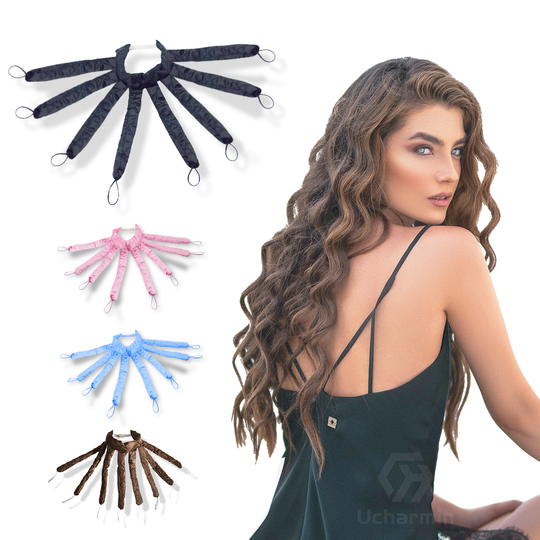 Korean squid style heatless curler rod head wear hoop sleep hair sponge headband no heat curling iron for women
