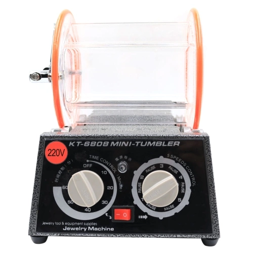 Jewelry Tumbler Polisher 3KG 6.6Lb Mini Rotary Barrel Polishing Machine Bidirectional Rotation Time/ Speed Switchable for Coins Metal Rust Removal Surface Polishing Finishing