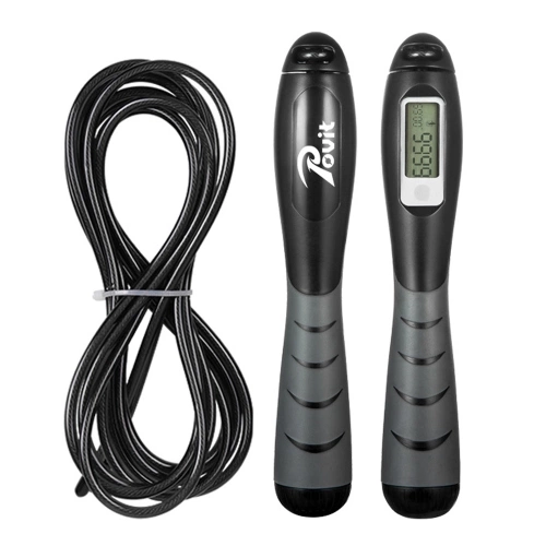 Skip Rope Steel Wire Rope Adjustable Sports Rope with Counter Touch Display Screen Intelligent Screen Exercise Rope 9.84ft