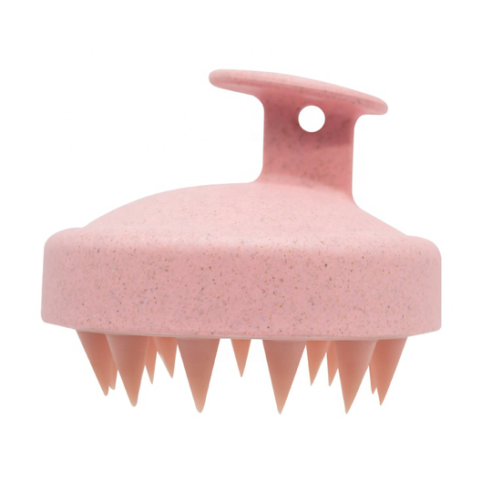 Wholesale Promotional Customized Logo Waterproof Soft Silicone Massage Scalp Hair Brush Wheat Straw Eco Friendly Shampoo Brush