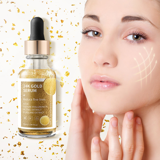 Amazon Best Seller Face Serum Hyaluronic Anti-aging Moisturizing Vitamin E Collagen Facial Essence 24K Gold Serum