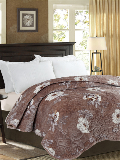 Soft Autumn And Winter Washed Thick Warmth Sheet Korean Flannel Quilt Bed Cover Printed Blanket
