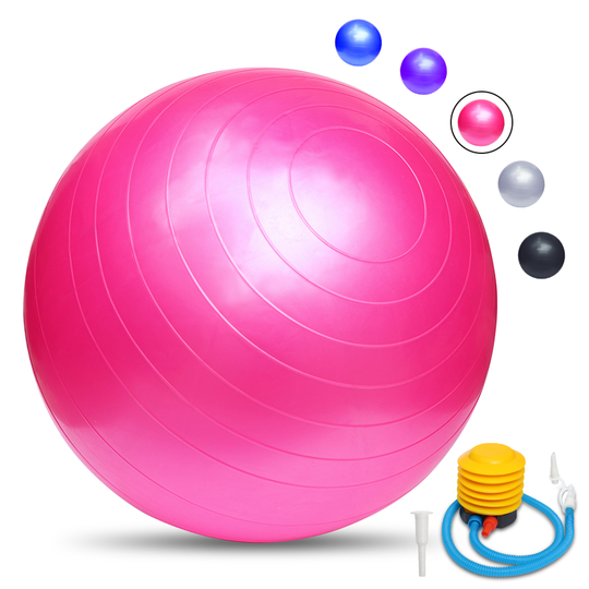 Ship from US slip resistant yoga balance stability ball 65 cm PVC yoga ball with pump