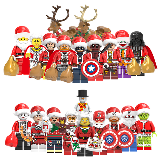 XH Christmas Series Iron Spider Joker Super Heroes Man Block Figure Model Mini Character Building Block Bricks Plastic Toy